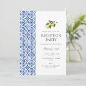 Mediterrane Citroen Tegel Receptie Uitnodiging Kaa (Staand voorkant)