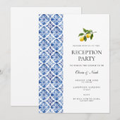 Mediterrane Citroen Tegel Receptie Uitnodiging Kaa (Voorkant / Achterkant)