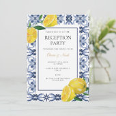 Mediterrane Citroen Tegel Receptie Uitnodiging Kaa (Staand voorkant)