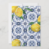 Mediterrane Citroen Tegel Receptie Uitnodiging Kaa (Achterkant)