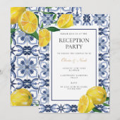 Mediterrane Citroen Tegel Receptie Uitnodiging Kaa (Voorkant / Achterkant)