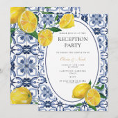 Mediterrane Citroen Tegel Receptie Uitnodiging Kaa (Voorkant / Achterkant)