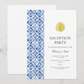 Mediterrane Citroen Tegel Receptie Uitnodiging Kaa (Voorkant / Achterkant)