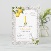 Mediterrane citroen Tegels 1e 2e 3e Verjaardag Kaart (Staand voorkant)