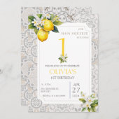 Mediterrane citroen Tegels 1e 2e 3e Verjaardag Kaart (Voorkant / Achterkant)