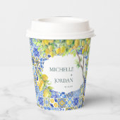 Mediterrane citroen Tegels bruiloft Papieren Bekers (Achterkant)