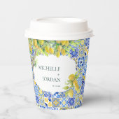 Mediterrane citroen Tegels bruiloft Papieren Bekers (Voorkant)