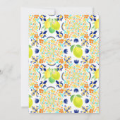 Mediterrane citroen Tegels bruiloft uitnodiging (Achterkant)