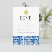 Mediterrane citroen Tegels RSVP kaart (Staand voorkant)