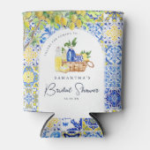 Mediterrane citroen Tegels Vrijgezellenfeest Blikjeskoeler (Voorkant)