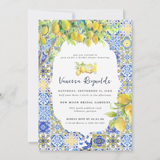 Mediterrane citroen Tegels | VRIJGEZELLENFEEST Kaart (Voorkant)