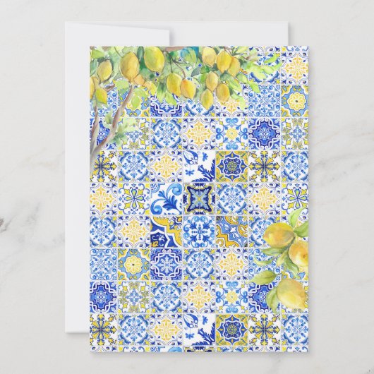 Mediterrane citroen Tegels | VRIJGEZELLENFEEST Kaart (Achterkant)