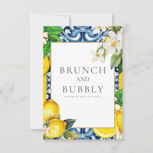 Mediterrane citroen Tegels Vrijgezellenfeest Kaart (Voorkant)