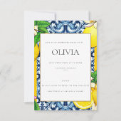 Mediterrane citroen Tegels Vrijgezellenfeest Kaart (Achterkant)