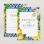 Mediterrane citroen Tegels Vrijgezellenfeest Kaart (Voorkant / Achterkant)