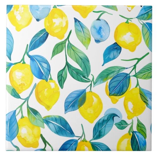 Mediterrane citroen tegeltje (Voorkant)