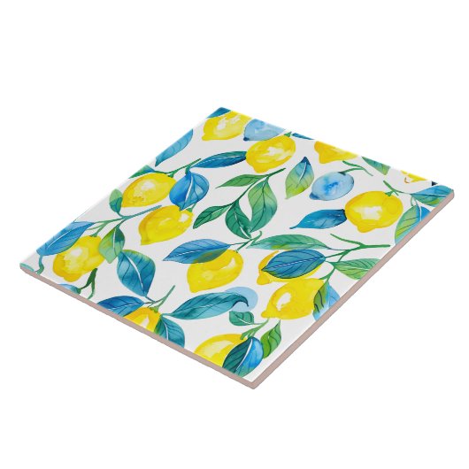 Mediterrane citroen tegeltje (Zijkant)