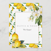 Mediterrane Citroen Verloving Aankondiging Kaart (Voorkant / Achterkant)