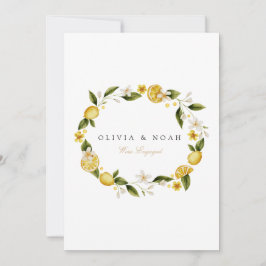 Mediterrane Citroen Verloving Aankondiging Kaart