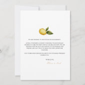 Mediterrane Citroen Verloving Aankondiging Kaart (Achterkant)