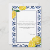 Mediterrane Citroen Verloving Aankondiging Kaart (Achterkant)