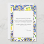 Mediterrane Citroen Verloving Aankondiging Kaart (Achterkant)