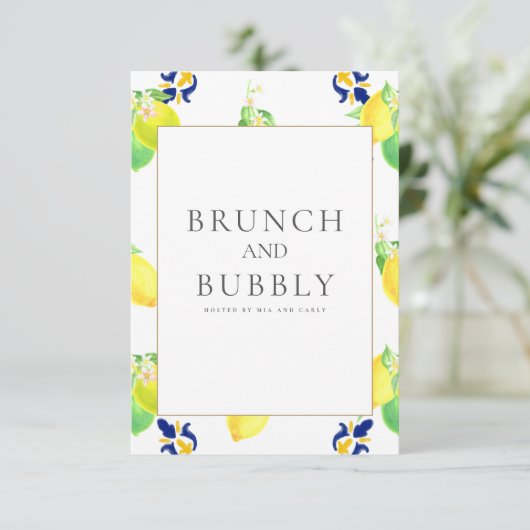 Mediterrane citroen Vrijgezellenfeest Kaart (Staand voorkant)