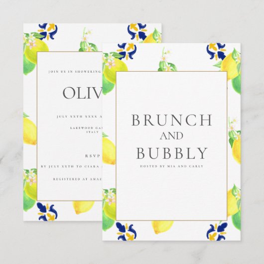 Mediterrane citroen Vrijgezellenfeest Kaart (Voorkant / Achterkant)