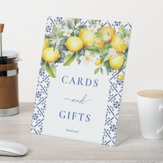 Mediterrane Citroen Vrijgezellenfeest Kaarten & Ge Reclamebord Met Voetstuk (Insitu)