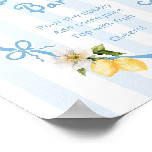 Mediterrane citroenblauwe bogen Momosa Bar Poster (Hoek)