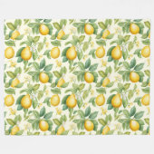 Mediterrane citroenbloesems Citrus Fleece Deken (Voorkant (Horizontaal))
