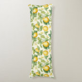 Mediterrane citroenbloesems Citrus Lichaamskussen (Voorkant Verticaal)