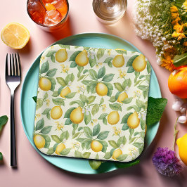 Mediterrane citroenbloesems Citrus Papieren Bordje