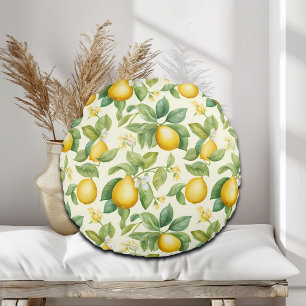 Mediterrane citroenbloesems Citrus Rond Kussen
