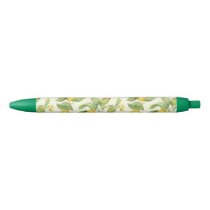 Mediterrane citroenbloesems Citrus Zwarte Inkt Pen