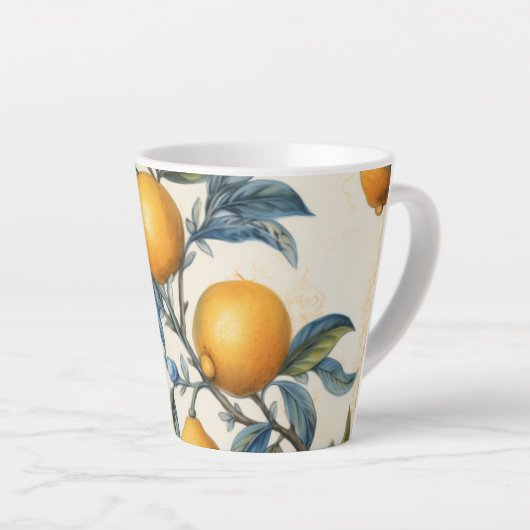 Mediterrane citroenboomgaard latte mok (Rechterhoek)