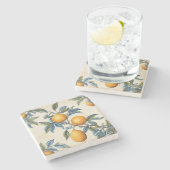 Mediterrane citroenboomgaard stenen onderzetter (Zijkant)