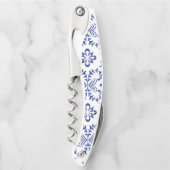 Mediterrane citroenen blauw mozaïek Tegel bruiloft Kurkentrekker (Voorkant)