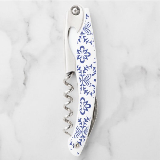 Mediterrane citroenen blauw mozaïek Tegel bruiloft Kurkentrekker (Voorkant)