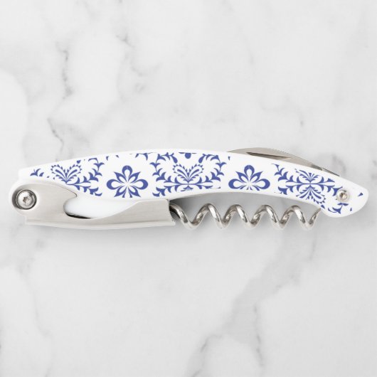 Mediterrane citroenen blauw mozaïek Tegel bruiloft Kurkentrekker (Voorkant)