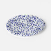 Mediterrane citroenen blauw mozaïek Tegel bruiloft Papieren Bordje (Gekanteld)