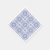 Mediterrane citroenen blauw mozaïek Tegel bruiloft Servet (Hoek)