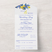 Mediterrane citroenen-bruiloft- all in one uitnodiging (Binnen)