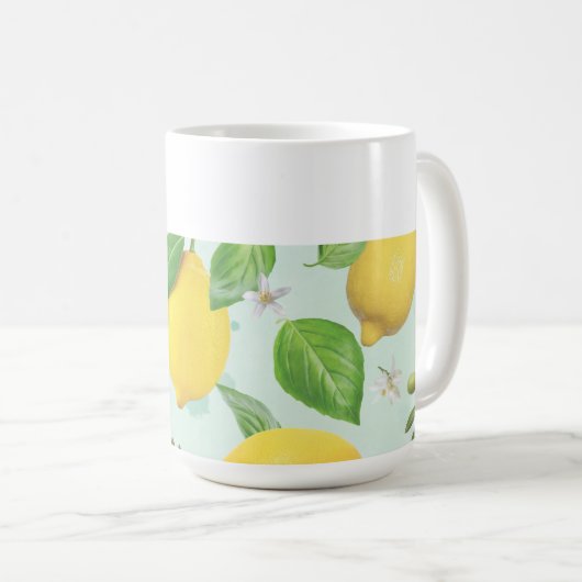 Mediterrane citroenen en olijven keuken koffie Mok (Voorkant rechts)