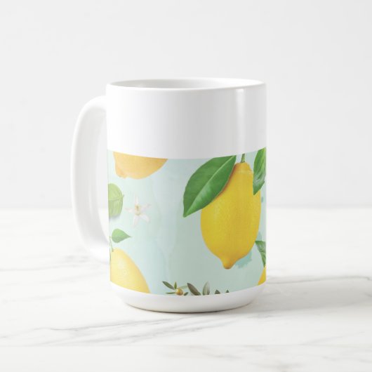 Mediterrane citroenen en olijven keuken koffie Mok (Voorkant links)