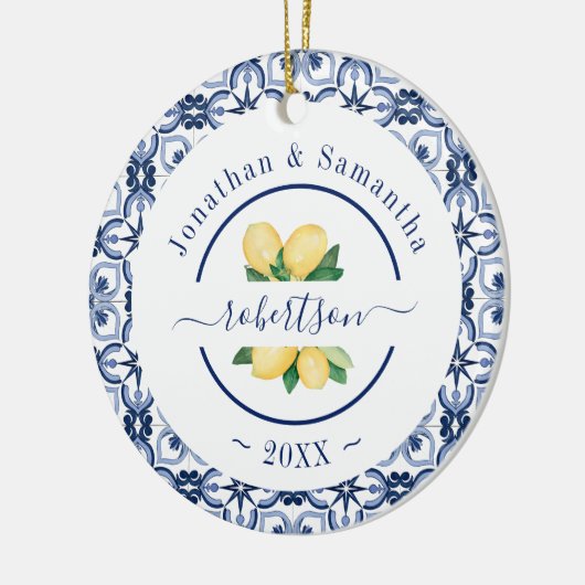 Mediterrane citroenen familie keramisch ornament (Links)