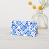 Mediterrane citroenen Italiaans Blauw Tegels Eetla Plaatskaartje (Achterkant)