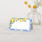 Mediterrane citroenen Italiaans Blauw Tegels Eetla Plaatskaartje (Voorkant)