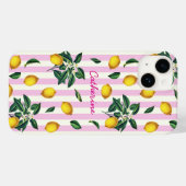 Mediterrane citroenen met roze strepen naam Case-Mate iPhone case (Achterkant (horizontaal))