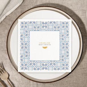 Mediterrane Citrus Baby Shower Papieren servette Servet